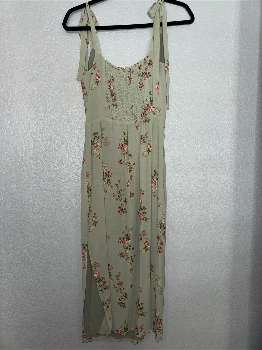 Reformation Sage Green Floral Tie-Shoulder Maxi Dress - Picture 2 of 6